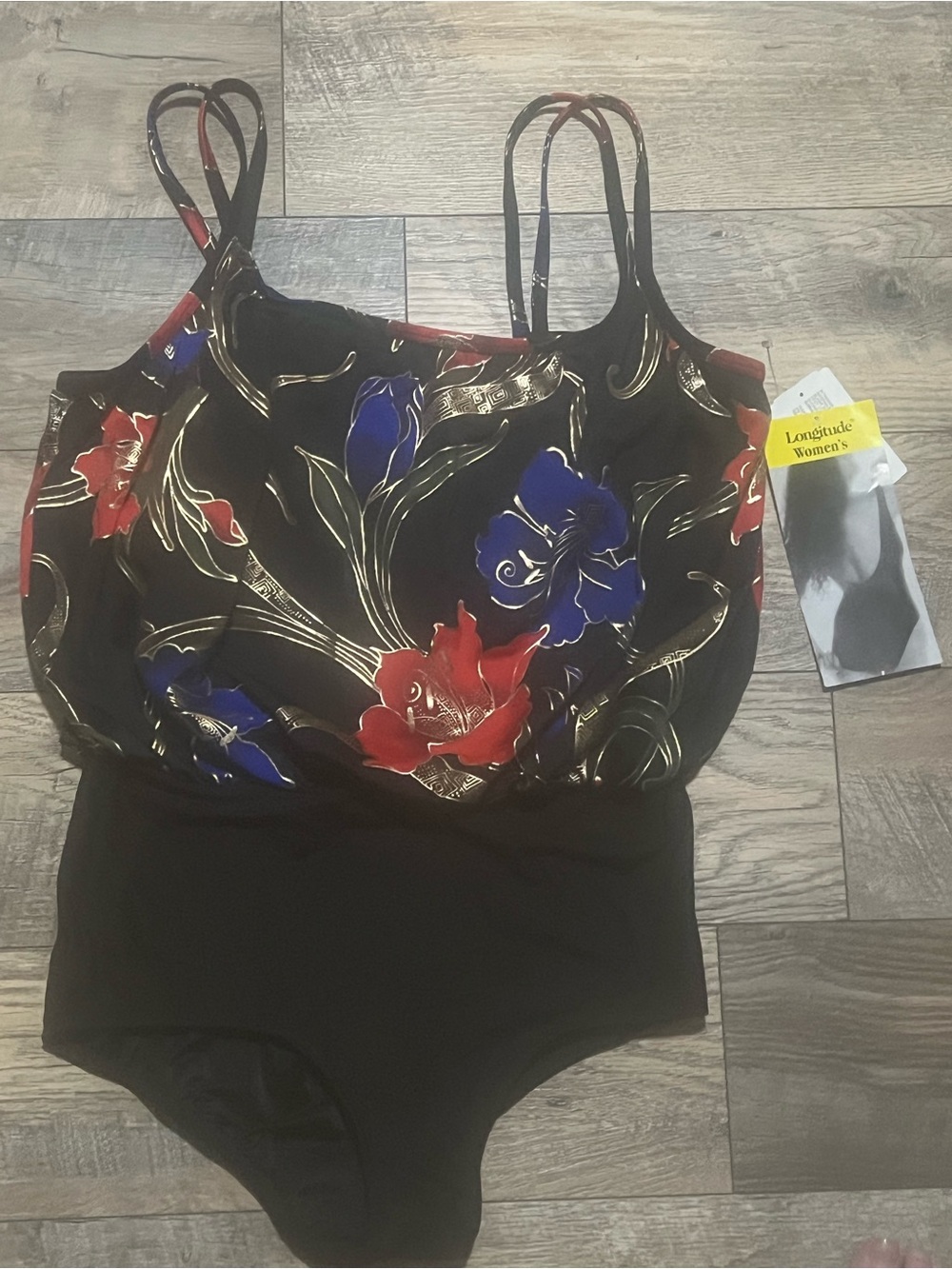 Longitude Womens 18W Blouson One Piece Swimsuit New With Tags